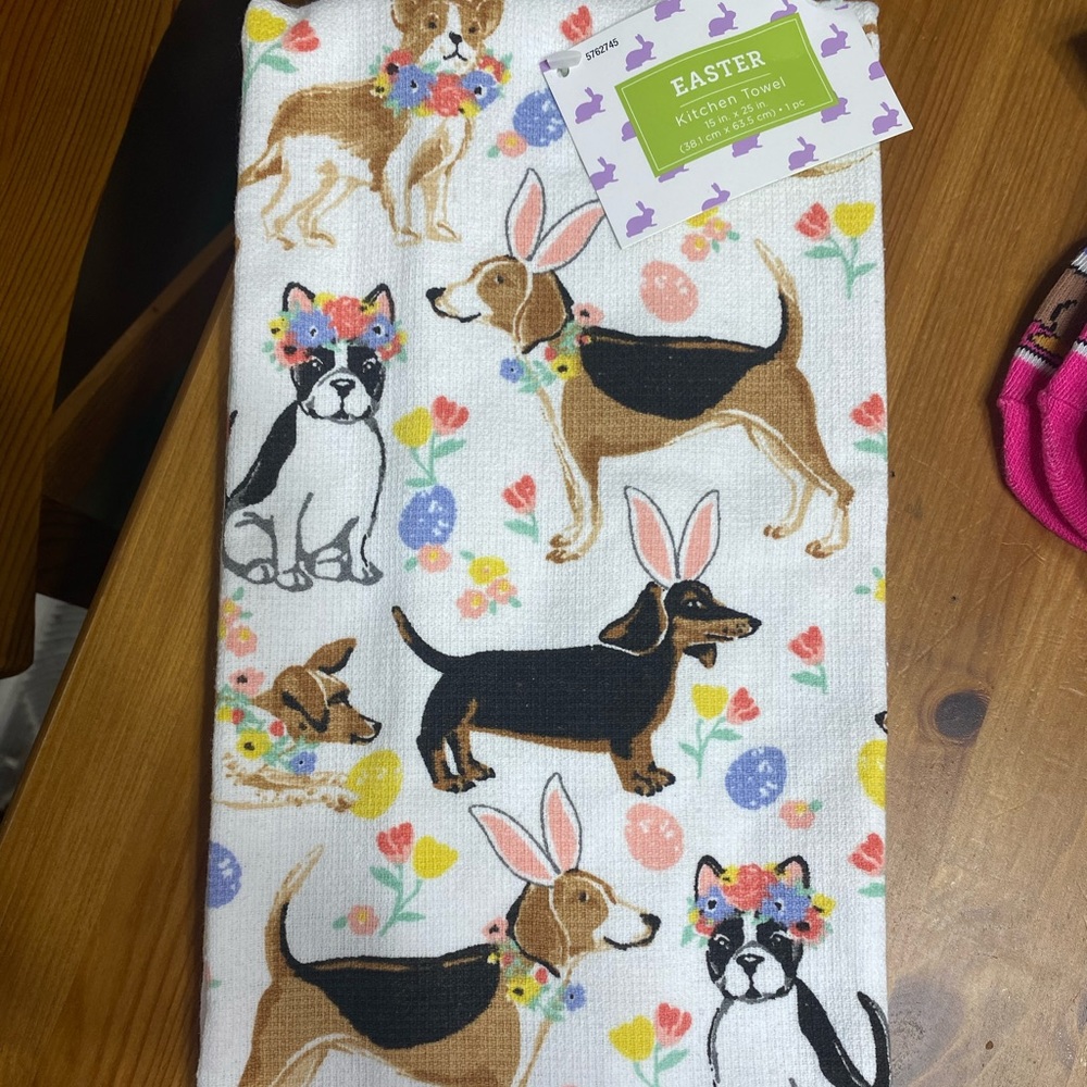 NWT DACHSHUND EASTER KITCHEN TOWEL